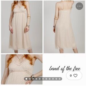 Free People Cream Lace Midi Dress
